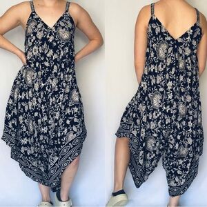 Angie | Floral Baggy Wide Leg Bohemian Harem Jumpsuit Romper